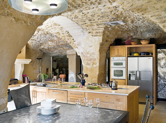 original stonework in a Provence kitchen