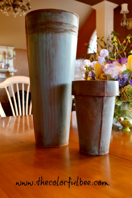rust and verdigris on vase