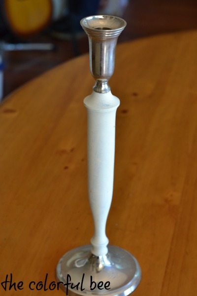 a candleholder before painting and antiquing