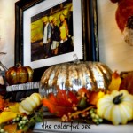 decorating a fall fireplace mantle
