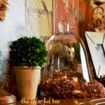 fall tablescape on server in dining room