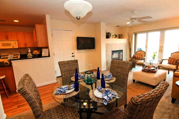 after staging the dining area in a Long Beach NY condo