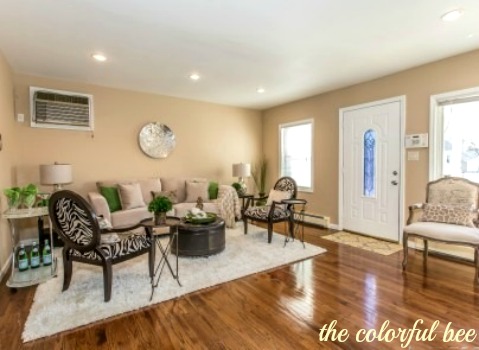 staged living room in Elmont Long Island